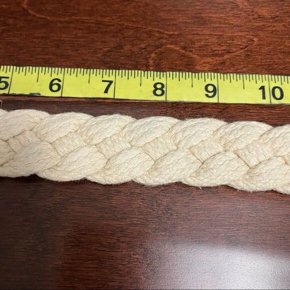 Abercrombie and Fitch Cream Braided Woven Belt - Picture 6 of 14